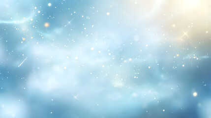 Celestial Dream Abstract Light Blue and Gold Sparkle Background