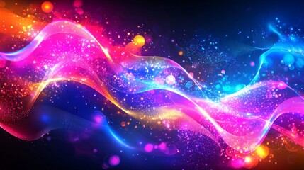 Background abstract gaming neon stripes glowing rainbow technology