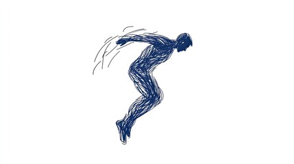 Abstract representation of a dynamic human figure in motion, conveying energy and freedom