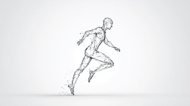 Abstract representation of a runner in motion, showcasing dynamic movement and energy