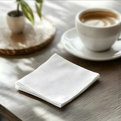 cafe napkin mockup for a coffee shop white napkin