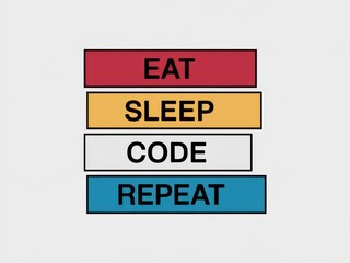 Fototapeta premium Eat, sleep, code, repeat - a mantra for programmers and tech enthusiasts