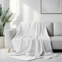 White Fleece Blanket Mockup blanket ratio 43