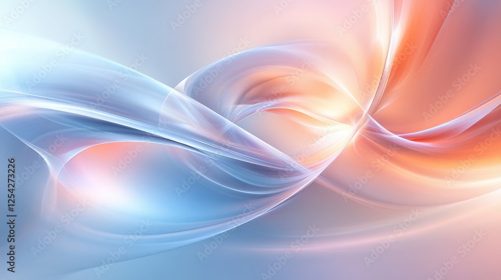 Poster Abstract waves of soft colors creating a serene and calming atmosphere