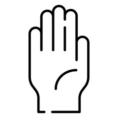 Obraz premium Five hand gesture, stop hand sign black line icon