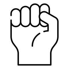 Obraz premium Clenched fist black line icon