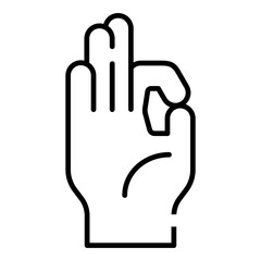 Obraz premium Okay hand gesture, ok hand sign black line icon