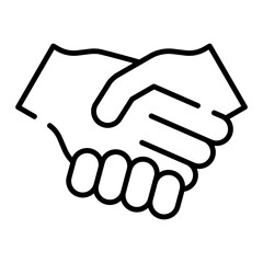 Handshake, shake hands black line icon