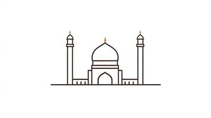 Minimalist illustration of a famous monument with intricate details and a serene background
