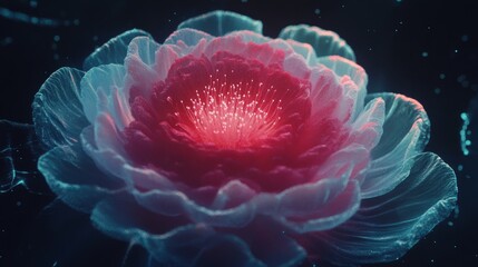 Fototapeta premium fVivid blue blooms in dreamy detail, radiating surreal beauty and tranquility