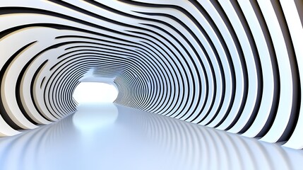 Abstract Modern Tunnel Design with Curved Lines in Minimalist Style