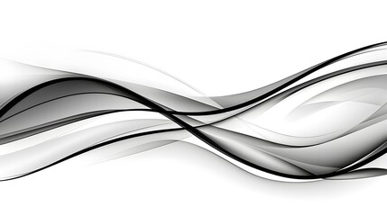 Elegant Black and White Curved Lines on Minimalist Background