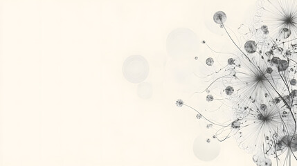 Abstract Monochrome Dandelion Seed Heads with Soft Bokeh Background Elegant Nature Design