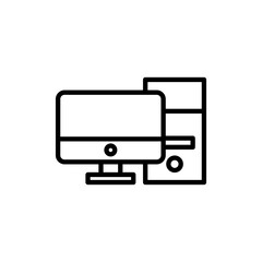 Computer icon vector. computer monitor sign and symbol