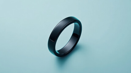 Sleek black ring with modern design, perfect for tech enthusiasts and fashion lovers