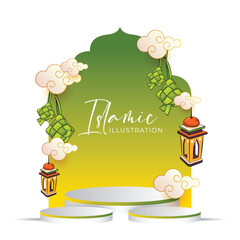 Islamic background. Eid Mubarak illustration design