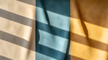 Abstract Shadow Play on Colorful Wall Surfaces with Texture