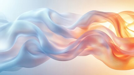 Obraz premium Abstract Flowing Textures in Soft Blue and Orange Tones with Light Background for Backgrounds and Designs