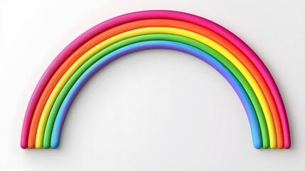 Colorful Rainbow Arches Made of Soft Clay on White Background