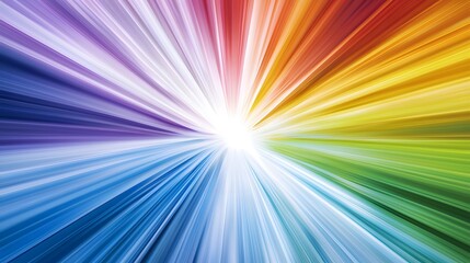 Obraz premium Vibrant Ray of Light with Spectrum Colors Radiating Outward