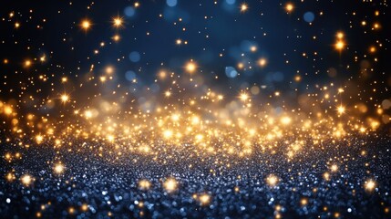 Obraz premium Sparkling Glitter Background with Shimmering Lights and Bokeh Effect for Festive Occasions