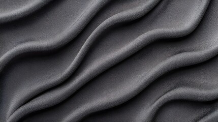 Fototapeta premium Luxurious Black Fabric Texture with Soft Waves and Depth