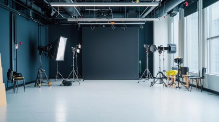 Empty Modern Photography Studio Interior