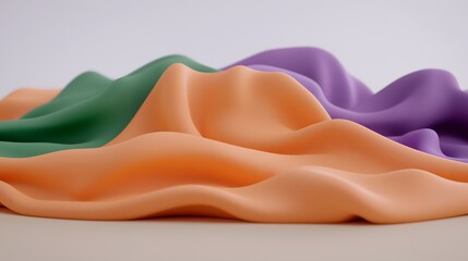 Obraz premium Vibrant Colorful Fabric Texture with Smooth Flowing Drapery