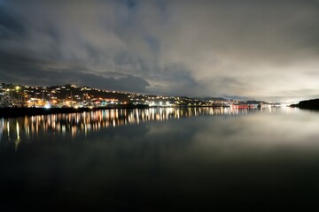 Paremata Waterfront at Night – Tranquil Coastal Scene