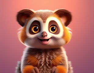 Fototapeta premium Niedliches Loris, rosa Hintegrund