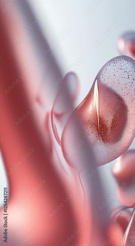 Poster this captivating abstract image features a close-up of flowing red liquid, showcasing intricate patt