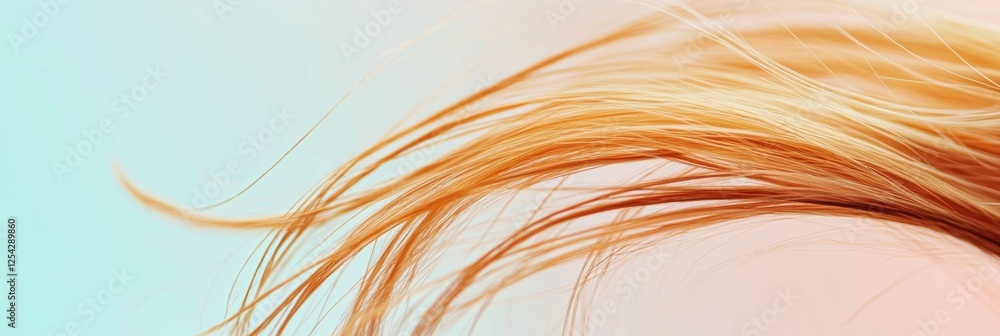 Aufkleber Close view of a broken strand of hair revealing texture and color variations in natural light. Generative AI