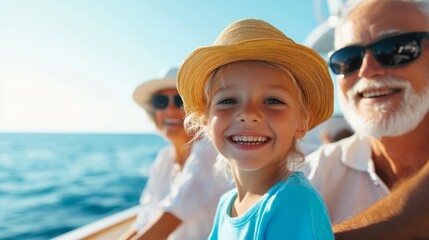Child travelling with his grandparents