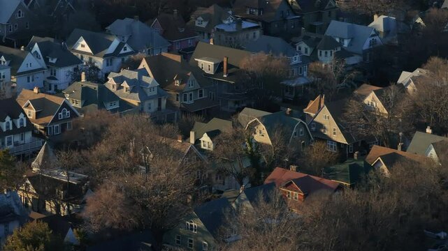 Aerial view of homes in Flatbush, Brooklyn