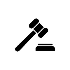 Gavel icon vector illustration. judge gavel sign and symbol. law icon. auction hammer