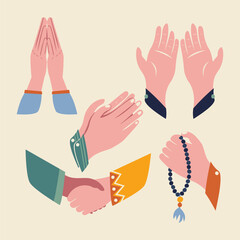Islamic Muslim Religion Hands Illustration