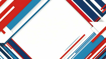 Fototapeta premium Abstract geometric background with red, blue, and white lines
