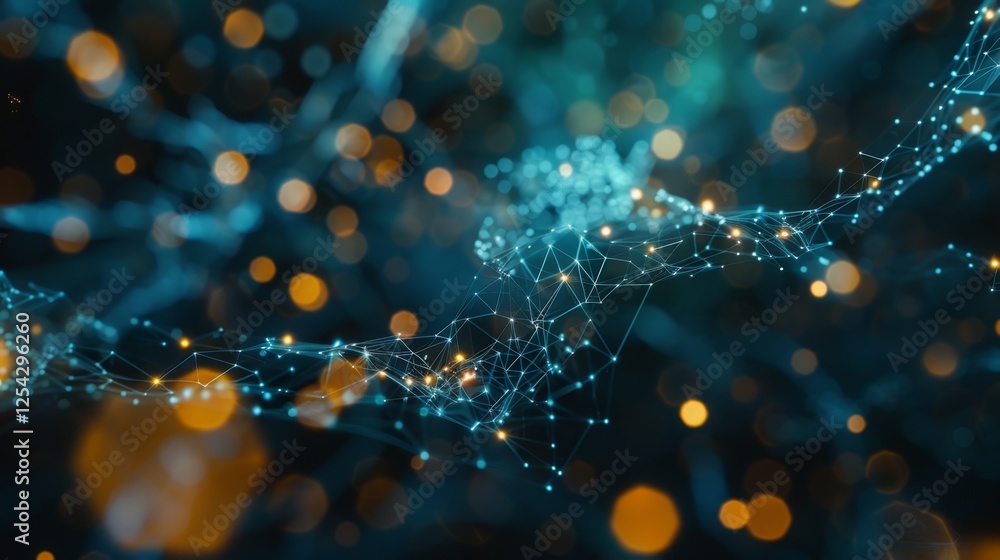 Poster a virtual representation of the borderless and decentralized nature of cryptocurrency with nodes for