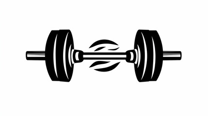 Fototapeta premium Fitness gym barbell weightlifting workout strength training logo design