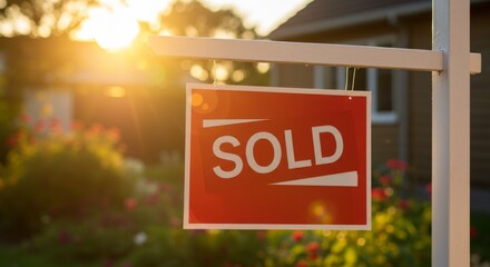 modest residential house with for sale sign