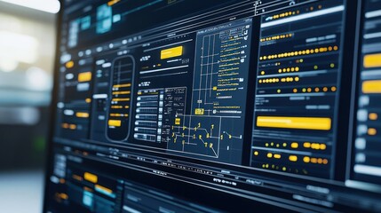 Modern Computer Screen Displaying Data Interface