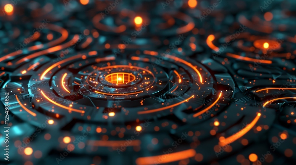 Poster a labyrinth with different paths each representing a different crypto charity network all leading to