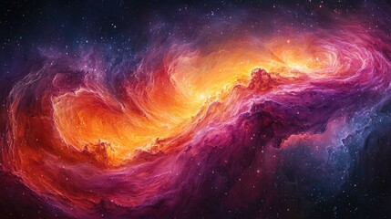 Obraz premium Abstract Cosmic Nebula: A Colorful Deep Space