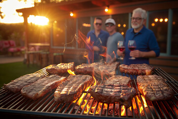 Joyful Backyard BBQ Gatherings: Families and Friends Enjoying Outdoor Grilling, 