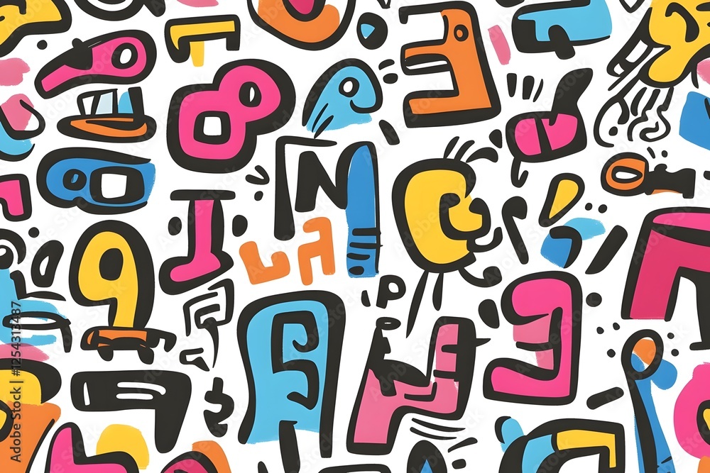 Poster abstract colorful shapes and figures pattern