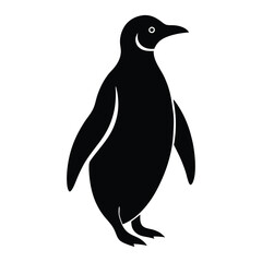 Naklejka premium Simple Black Penguin Silhouette Vector, concept of antarctica wildlife.