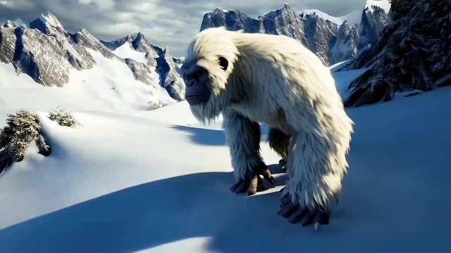 yeti in the snow covered mountain
