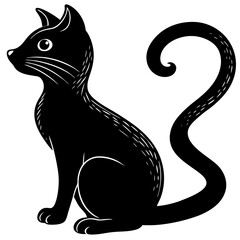 black cat vector illustration