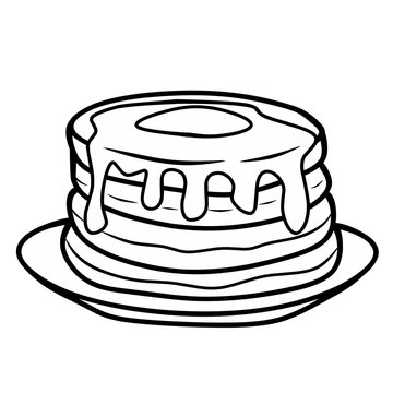 recommend clip art: Line art Pancake on a plate