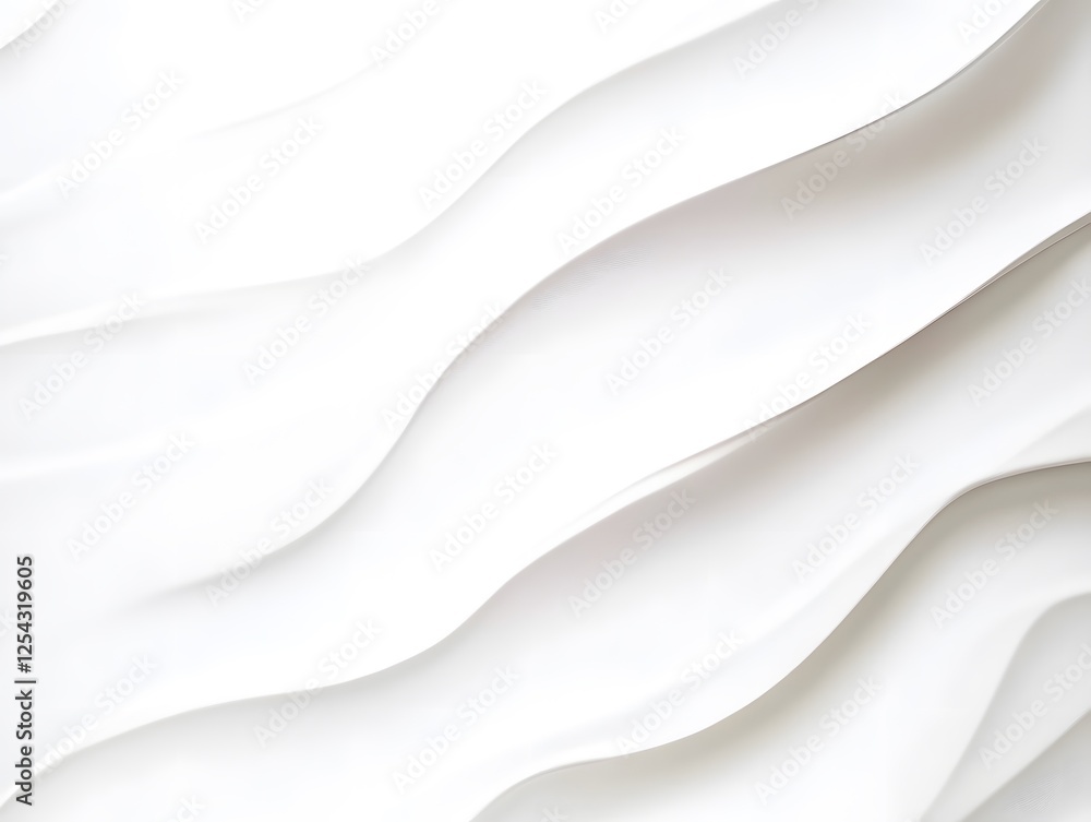 Poster abstract white undulating curves pattern